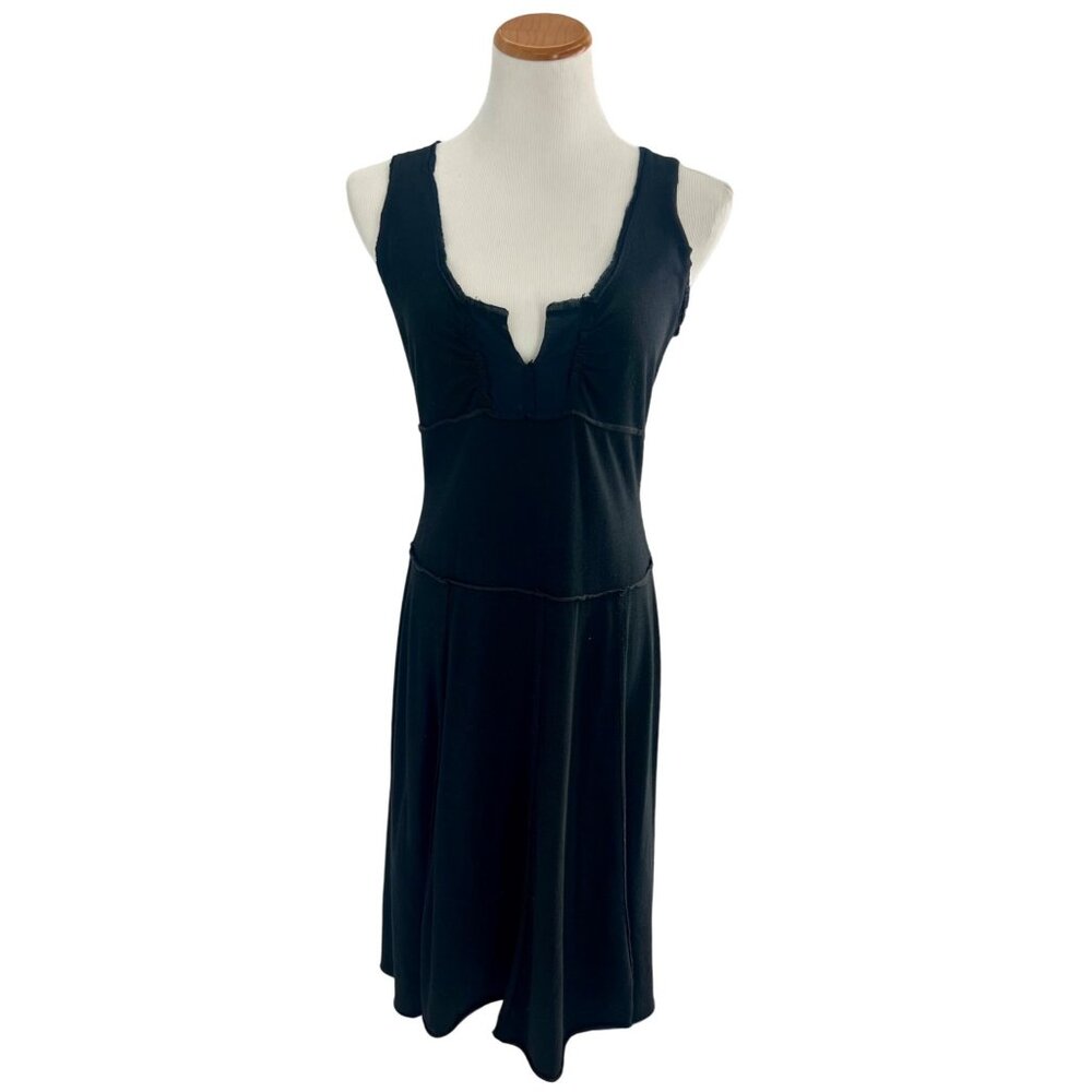 Free People Black Sleeveless V-Neck & Open Back w/Tie Detail Raw Hem Dress - Picture 10 of 13